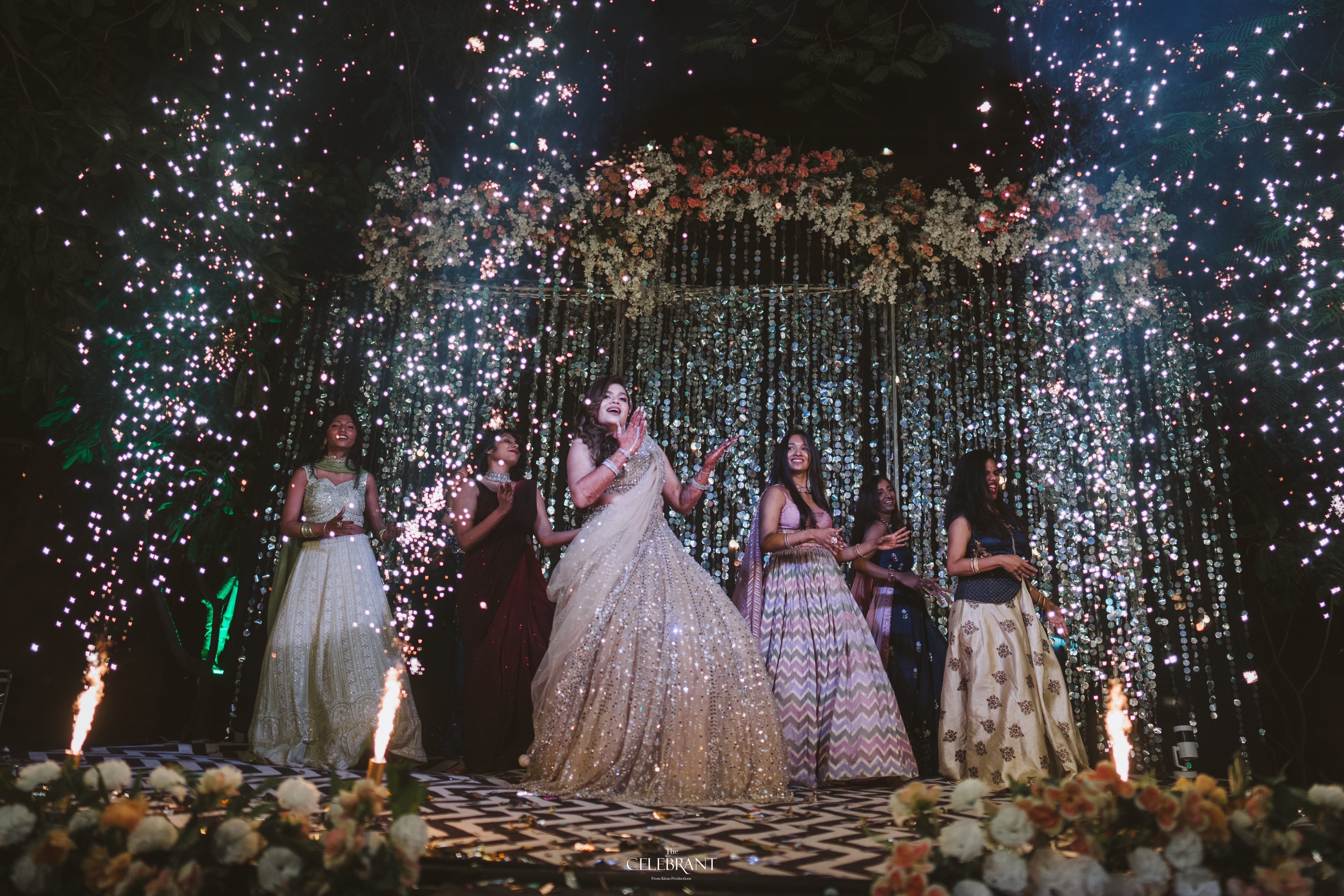 Anuroopa & Vishal Destination Wedding Sangeet at Chanwa Fort, Jodhpur - custom styling by Saaj Weddings